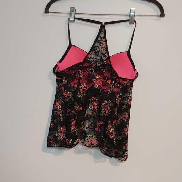 Hot pink and black floral push up baby doll - Picture 3 of 3